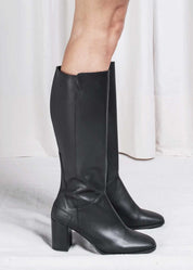 Greta Black Vegan Knee-High Boots - Ecomarket.com