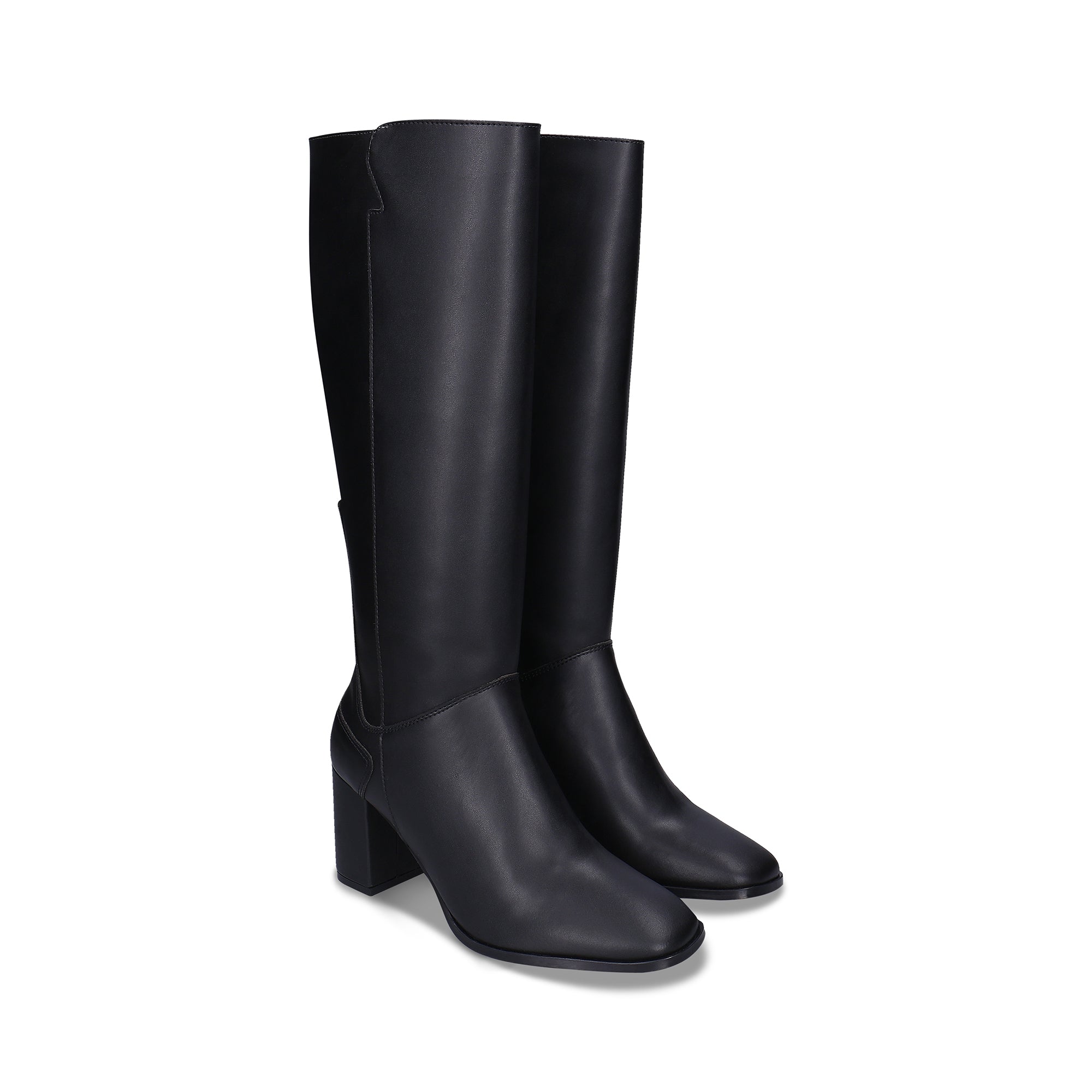 Greta Black Vegan Knee-High Boots - Ecomarket.com