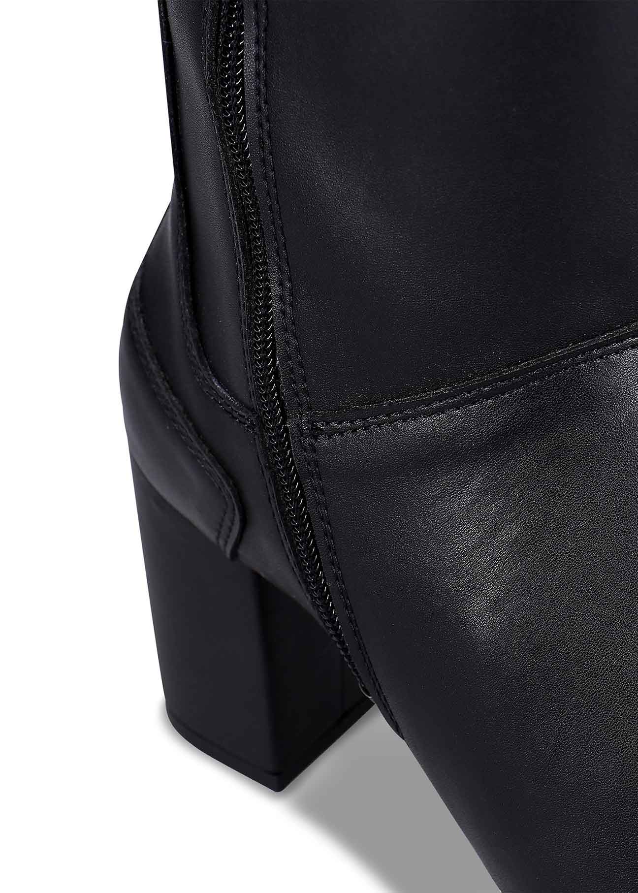 Greta Black Vegan Knee-High Boots - Ecomarket.com