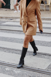 Greta Black Vegan Knee-High Boots - Ecomarket.com