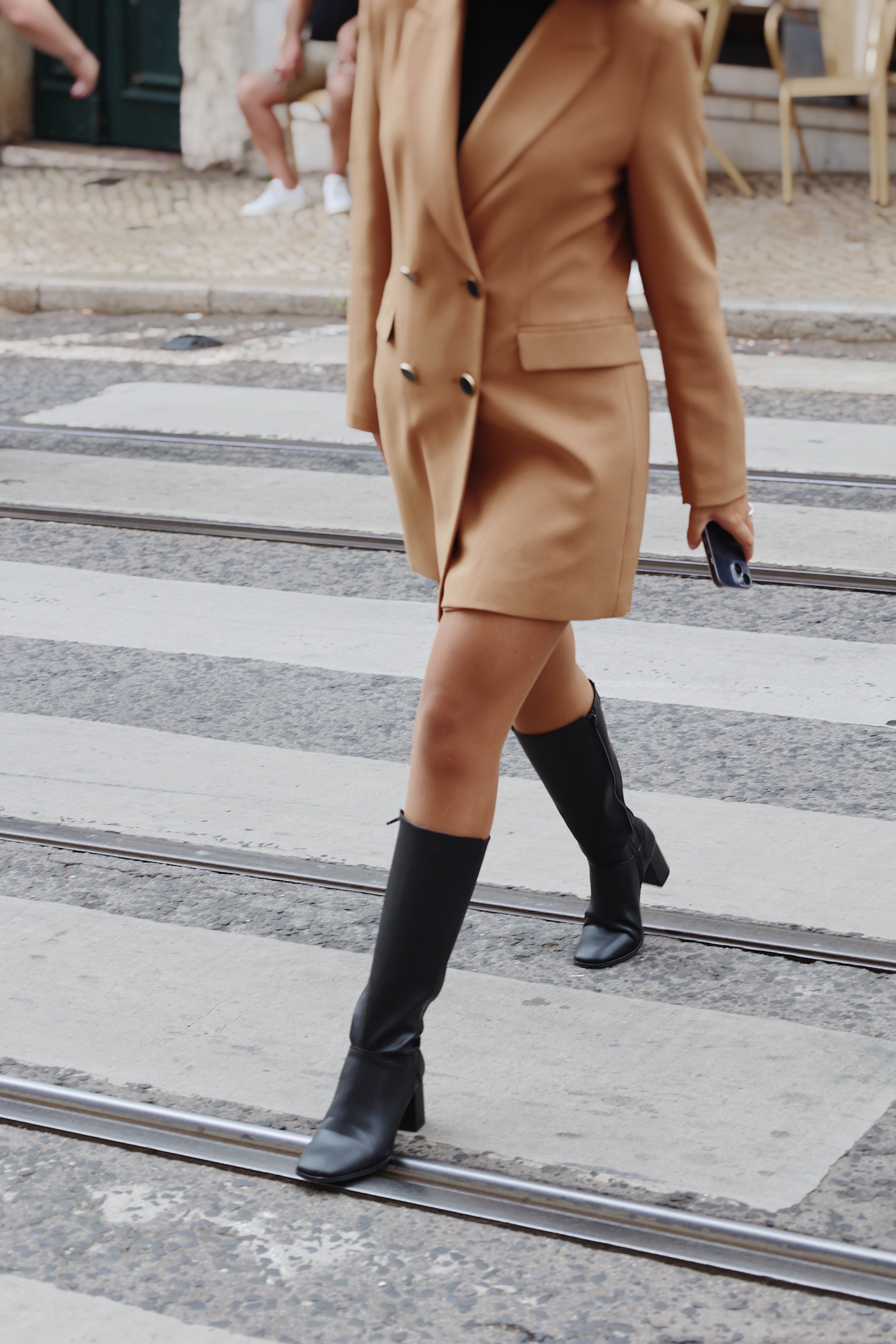 Greta Black Vegan Knee-High Boots - Ecomarket.com