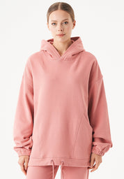 HANDE Soft Touch Oversize Hoodie in 100% Organic Cotton in blush - Ecomarket.com