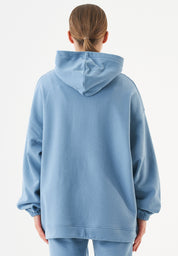 HANDE Soft Touch Oversize Hoodie in 100% Organic Cotton in steel blue - Ecomarket.com