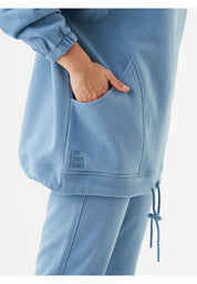 HANDE Soft Touch Oversize Hoodie in 100% Organic Cotton in steel blue - Ecomarket.com