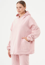 HANDE Soft Touch Oversize Hoodie in 100% Organic Cotton in pink - Ecomarket.com