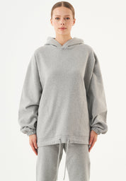 HANDE Soft Touch Oversize Hoodie in 100% Organic Cotton grey melange - Ecomarket.com