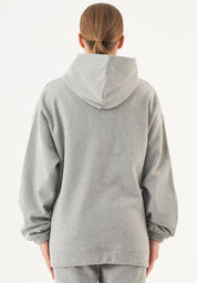 HANDE Soft Touch Oversize Hoodie in 100% Organic Cotton grey melange - Ecomarket.com