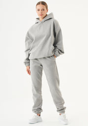 HANDE Soft Touch Oversize Hoodie in 100% Organic Cotton grey melange - Ecomarket.com