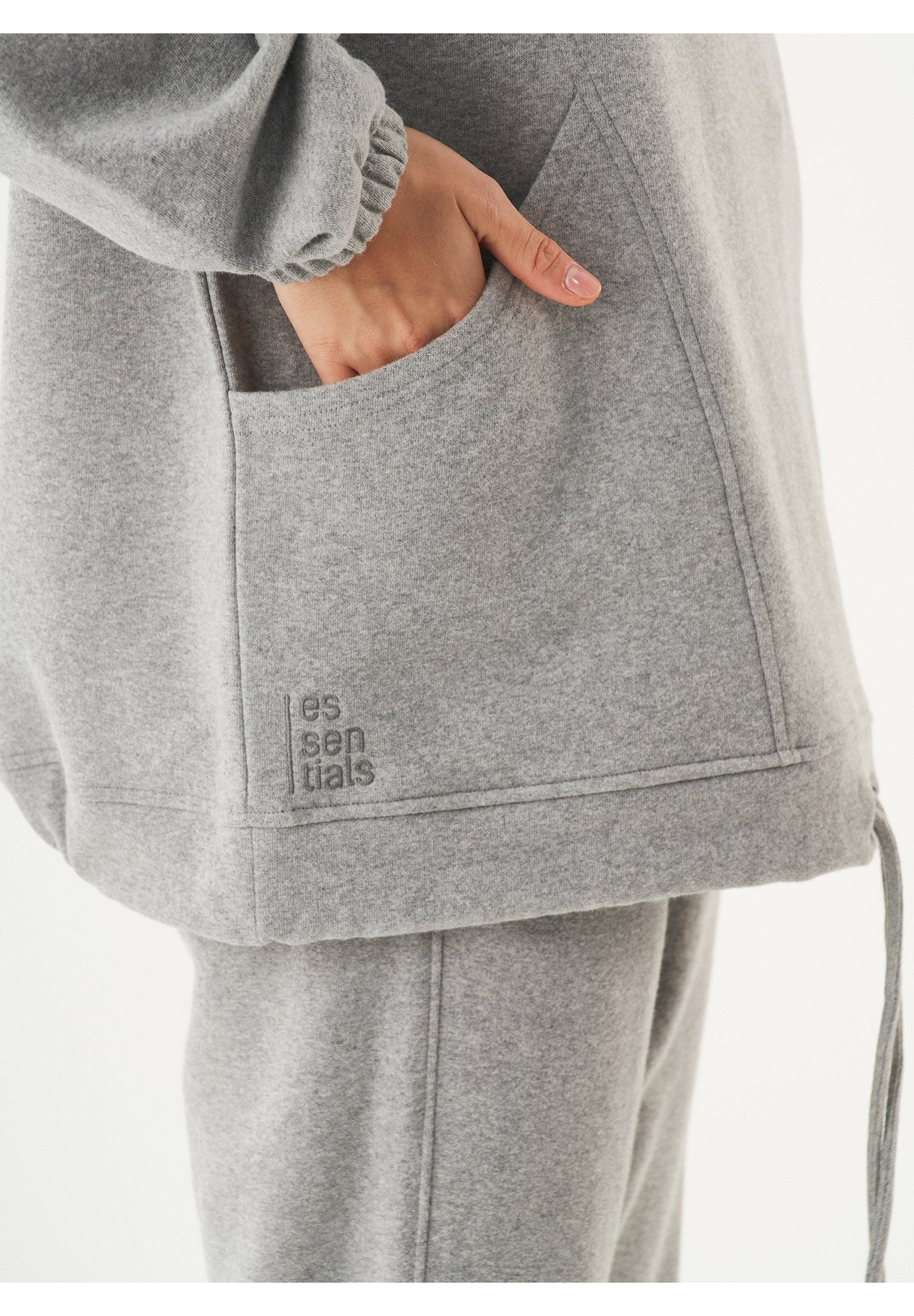 HANDE Soft Touch Oversize Hoodie in 100% Organic Cotton grey melange - Ecomarket.com