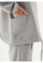 HANDE Soft Touch Oversize Hoodie in 100% Organic Cotton grey melange - Ecomarket.com