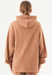 HANDE Soft Touch Oversize Hoodie in 100% Organic Cotton in light brown - Ecomarket.com