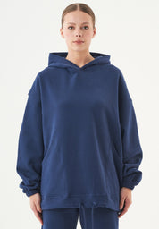 HANDE Soft Touch Oversize Hoodie in 100% Organic Cotton navy - Ecomarket.com