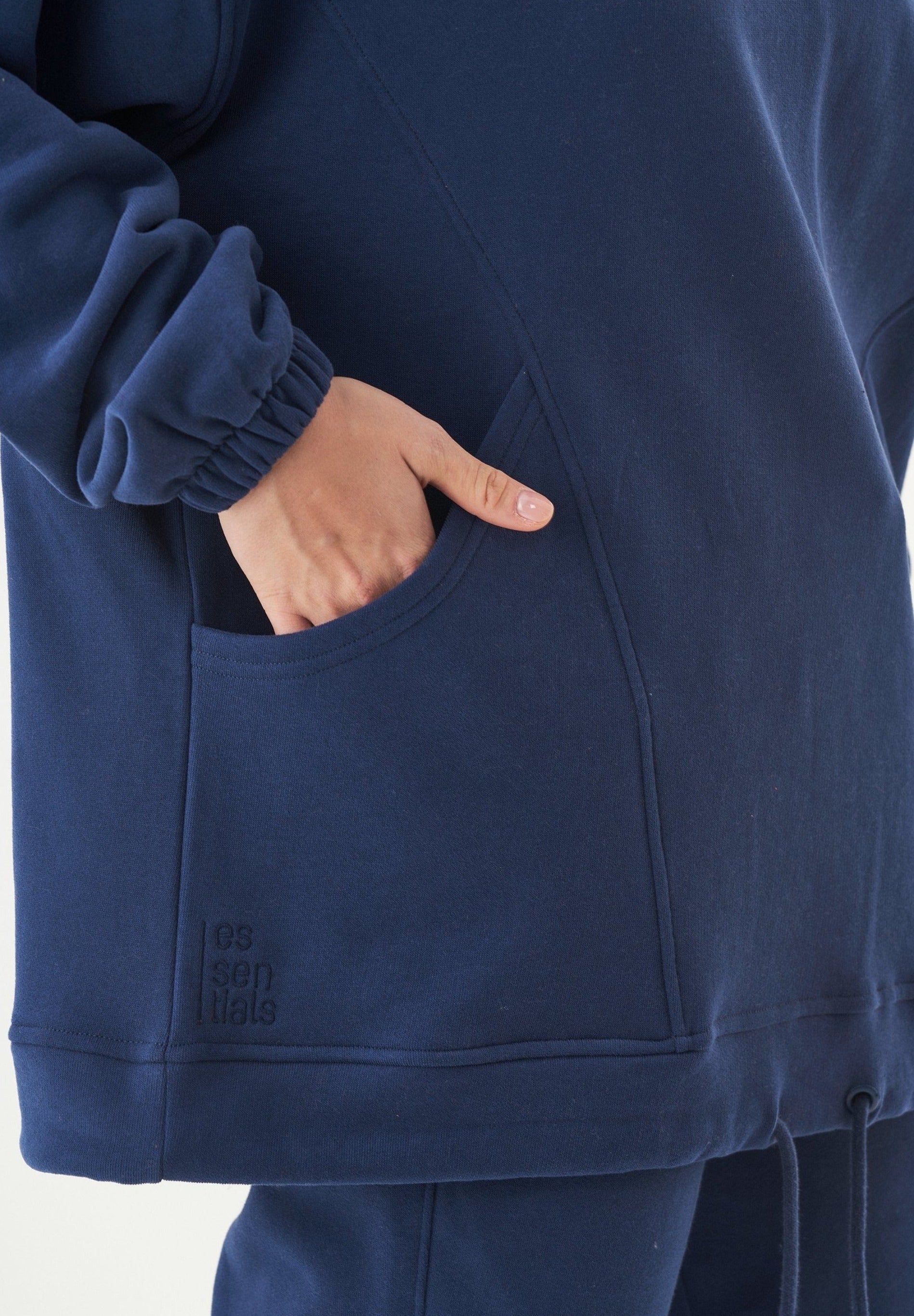 HANDE Soft Touch Oversize Hoodie in 100% Organic Cotton navy - Ecomarket.com