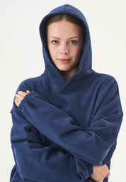 HANDE Soft Touch Oversize Hoodie in 100% Organic Cotton navy - Ecomarket.com