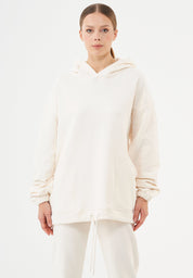 HANDE Soft Touch Oversize Hoodie in 100% Organic Cotton off white - Ecomarket.com