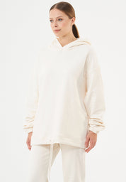 HANDE Soft Touch Oversize Hoodie in 100% Organic Cotton off white - Ecomarket.com