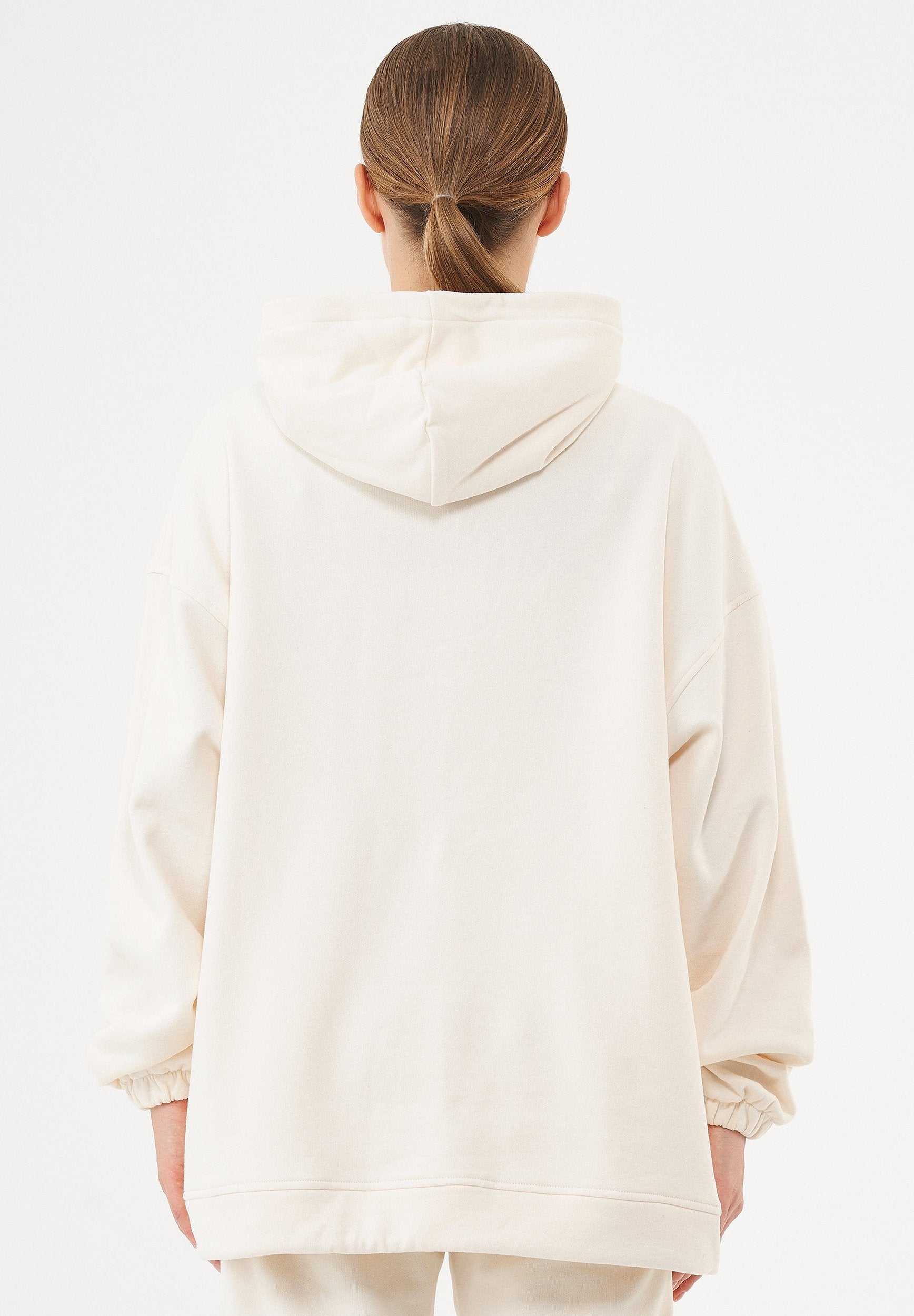 HANDE Soft Touch Oversize Hoodie in 100% Organic Cotton off white - Ecomarket.com