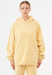 HANDE Soft Touch Oversize Hoodie in 100% Organic Cotton in soft yellow - Ecomarket.com