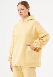 HANDE Soft Touch Oversize Hoodie in 100% Organic Cotton in soft yellow - Ecomarket.com