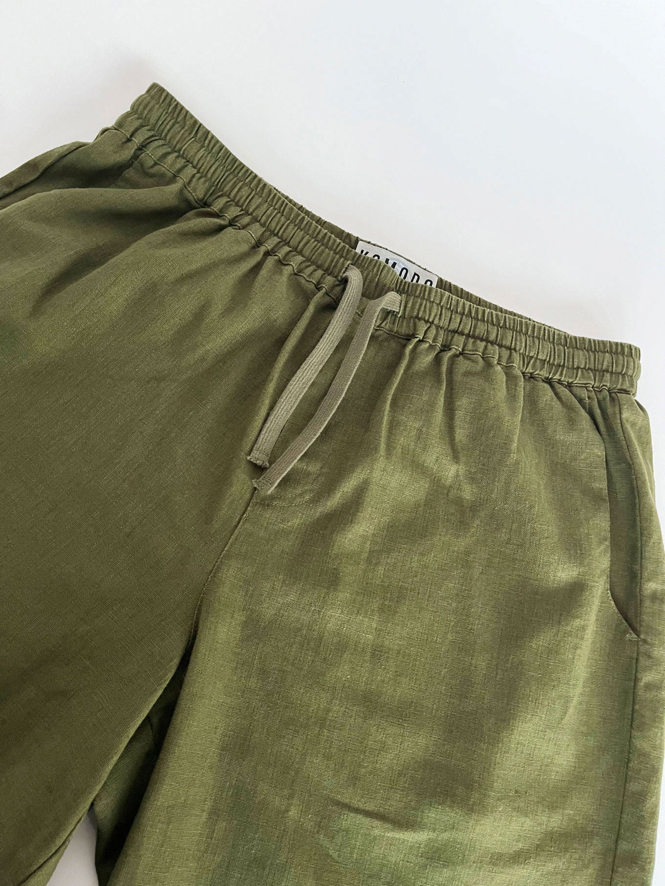 JERRY - Organic Linen Cotton Shorts - Khaki - Ecomarket.com