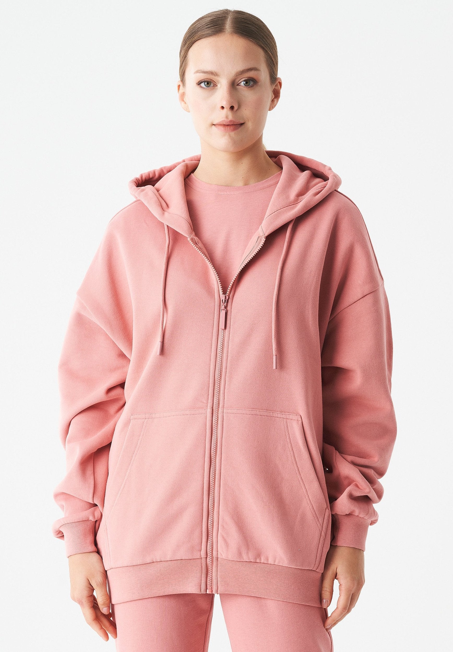 JALE Soft Touch Hoodie in 100% Organic Cotton in blush - Ecomarket.com