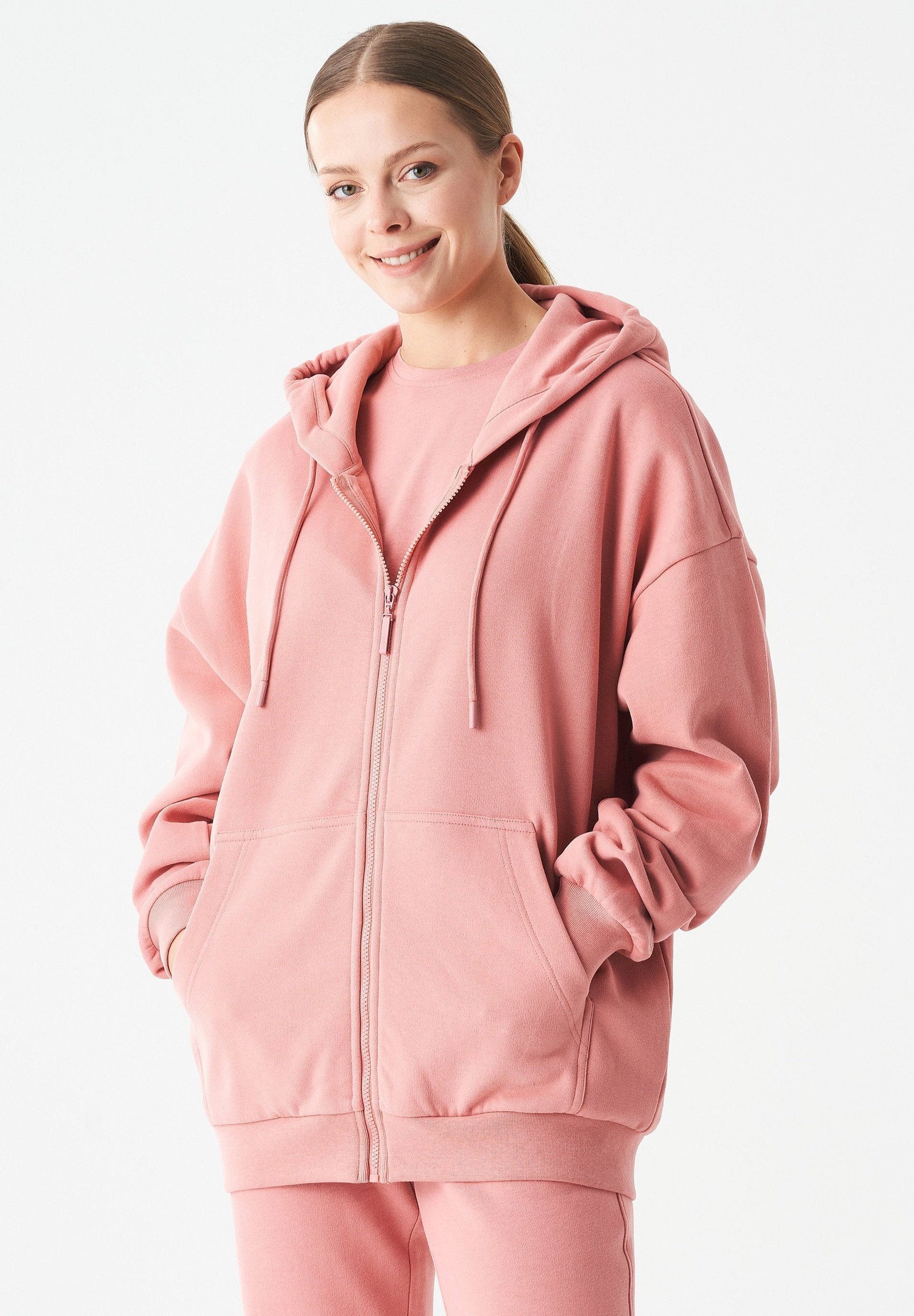 JALE Soft Touch Hoodie in 100% Organic Cotton in blush - Ecomarket.com