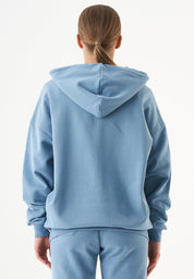 JALE Soft Touch Hoodie in 100% Organic Cotton in steel blue - Ecomarket.com