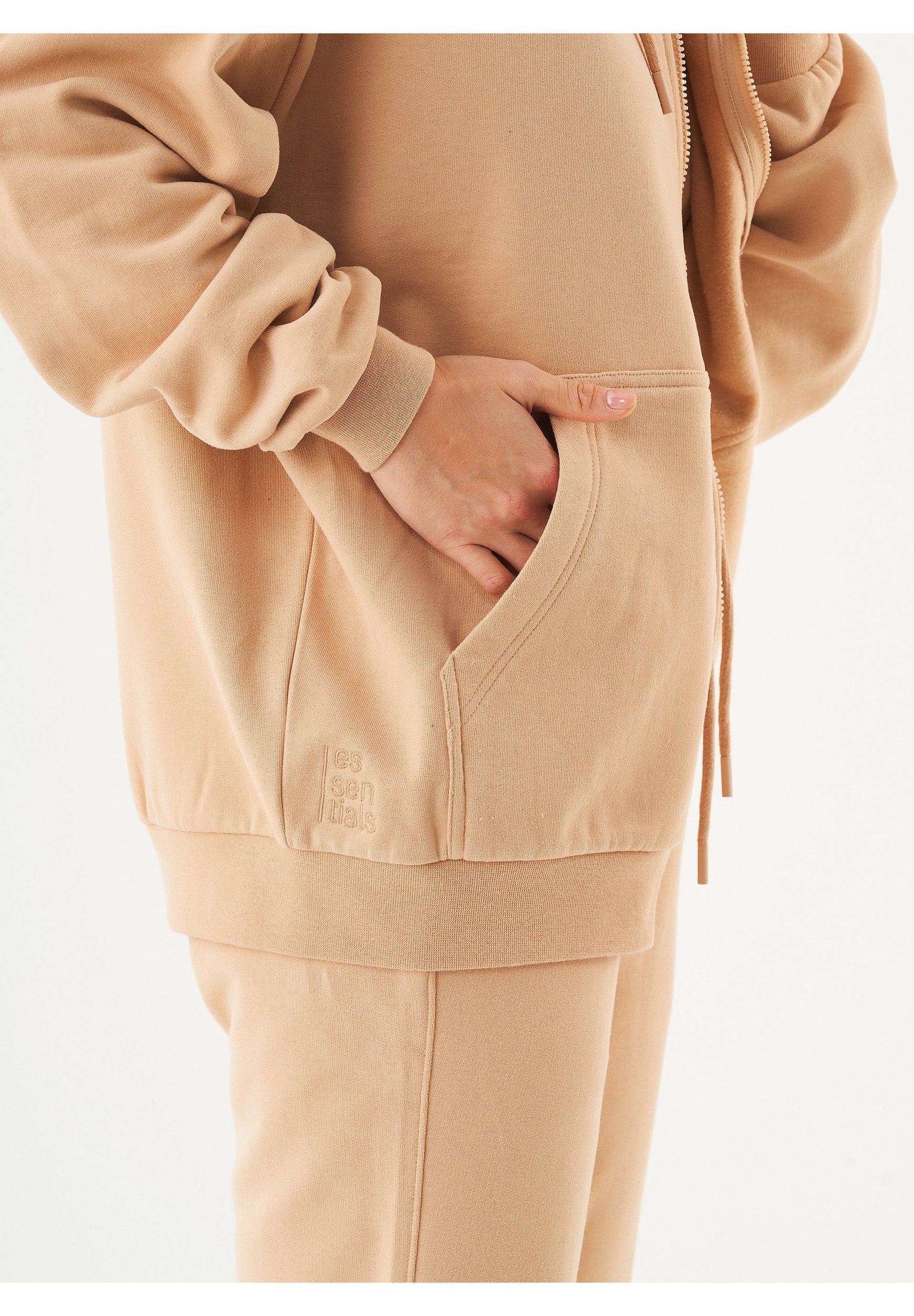 JALE Soft Touch Hoodie in 100% Organic Cotton in beige - Ecomarket.com