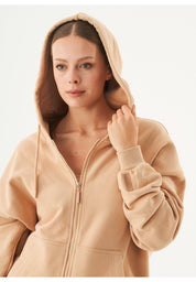 JALE Soft Touch Hoodie in 100% Organic Cotton in beige - Ecomarket.com