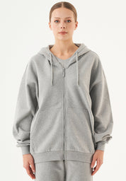 JALE Soft Touch Hoodie in 100% Organic Cotton in grey melange - Ecomarket.com