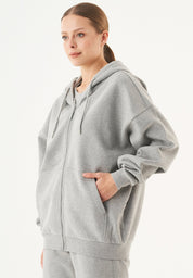 JALE Soft Touch Hoodie in 100% Organic Cotton in grey melange - Ecomarket.com