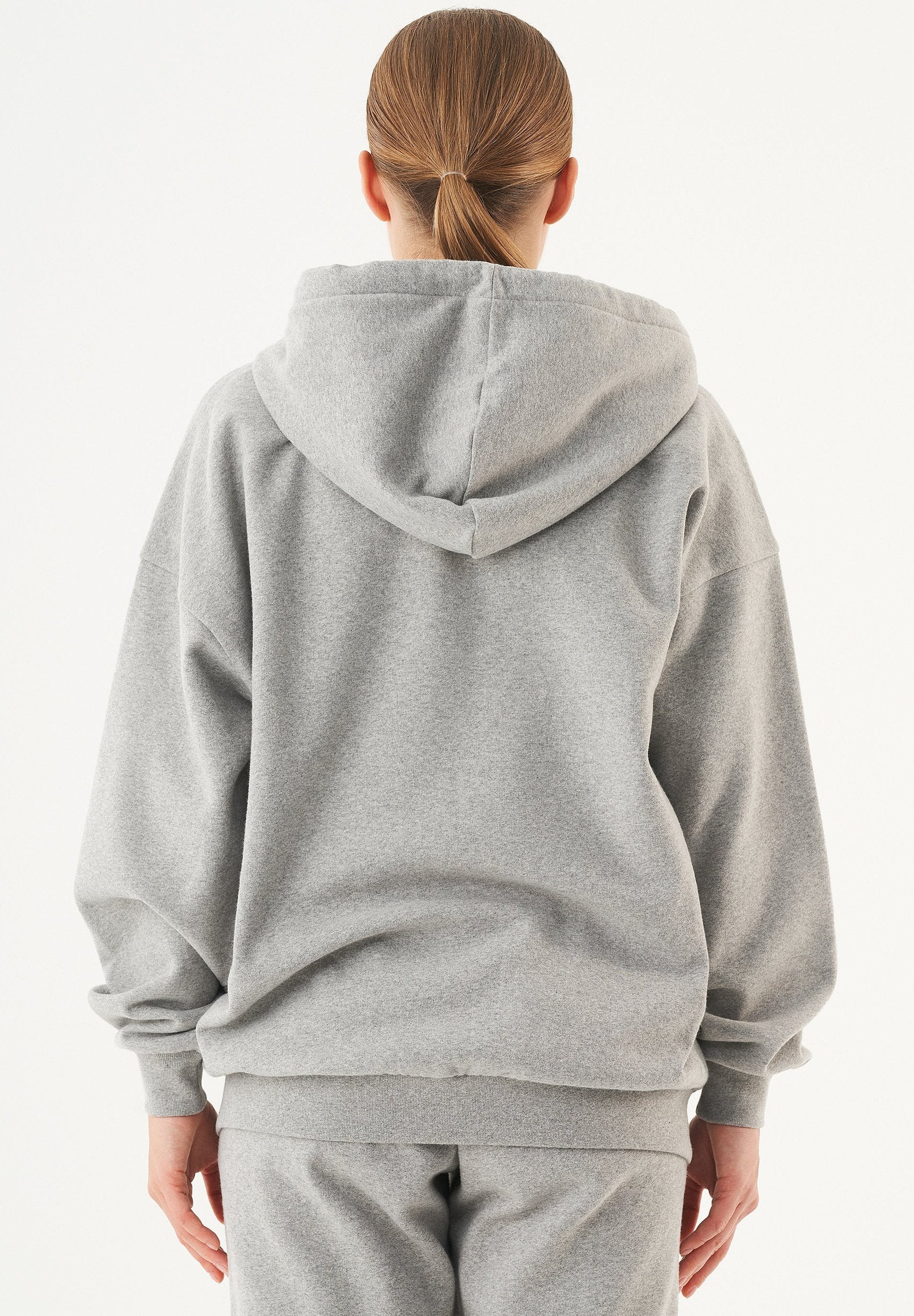 JALE Soft Touch Hoodie in 100% Organic Cotton in grey melange - Ecomarket.com