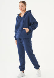 JALE Soft Touch Hoodie in 100% Organic Cotton in navy - Ecomarket.com