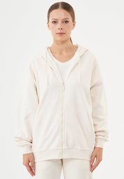 JALE Soft Touch Hoodie in 100% Organic Cotton in off white - Ecomarket.com