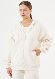 JALE Soft Touch Hoodie in 100% Organic Cotton in off white - Ecomarket.com