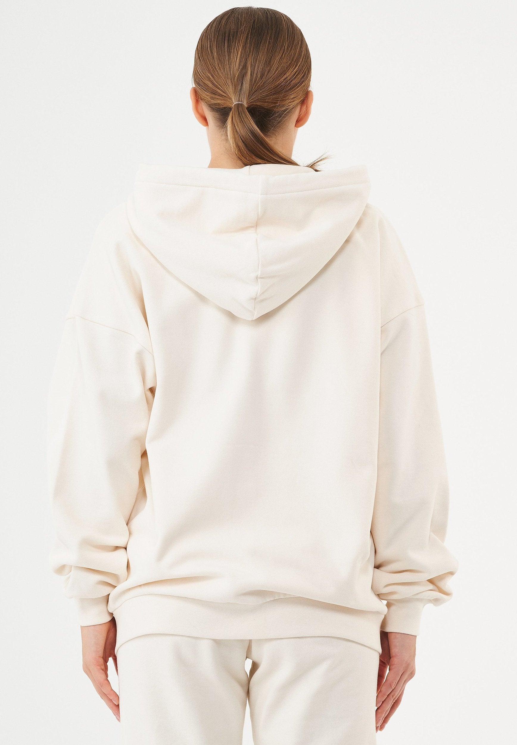 JALE Soft Touch Hoodie in 100% Organic Cotton in off white - Ecomarket.com