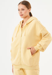 JALE Soft Touch Hoodie in 100% Organic Cotton in soft yellow - Ecomarket.com