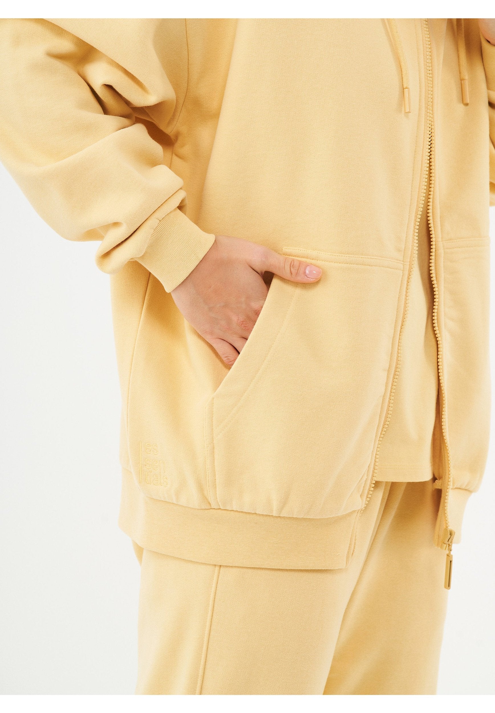 JALE Soft Touch Hoodie in 100% Organic Cotton in soft yellow - Ecomarket.com