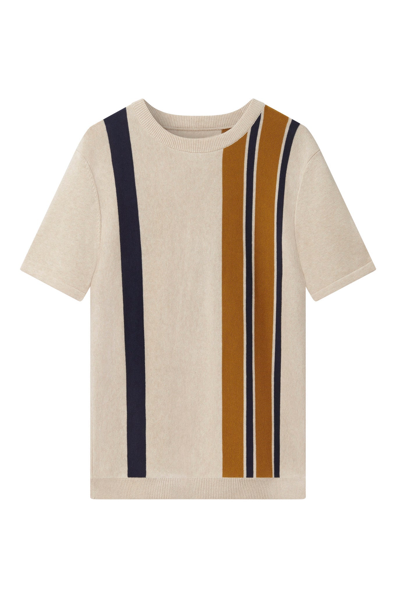 JOHNNY - Organic Cotton Knit Tee - Sand - Ecomarket.com
