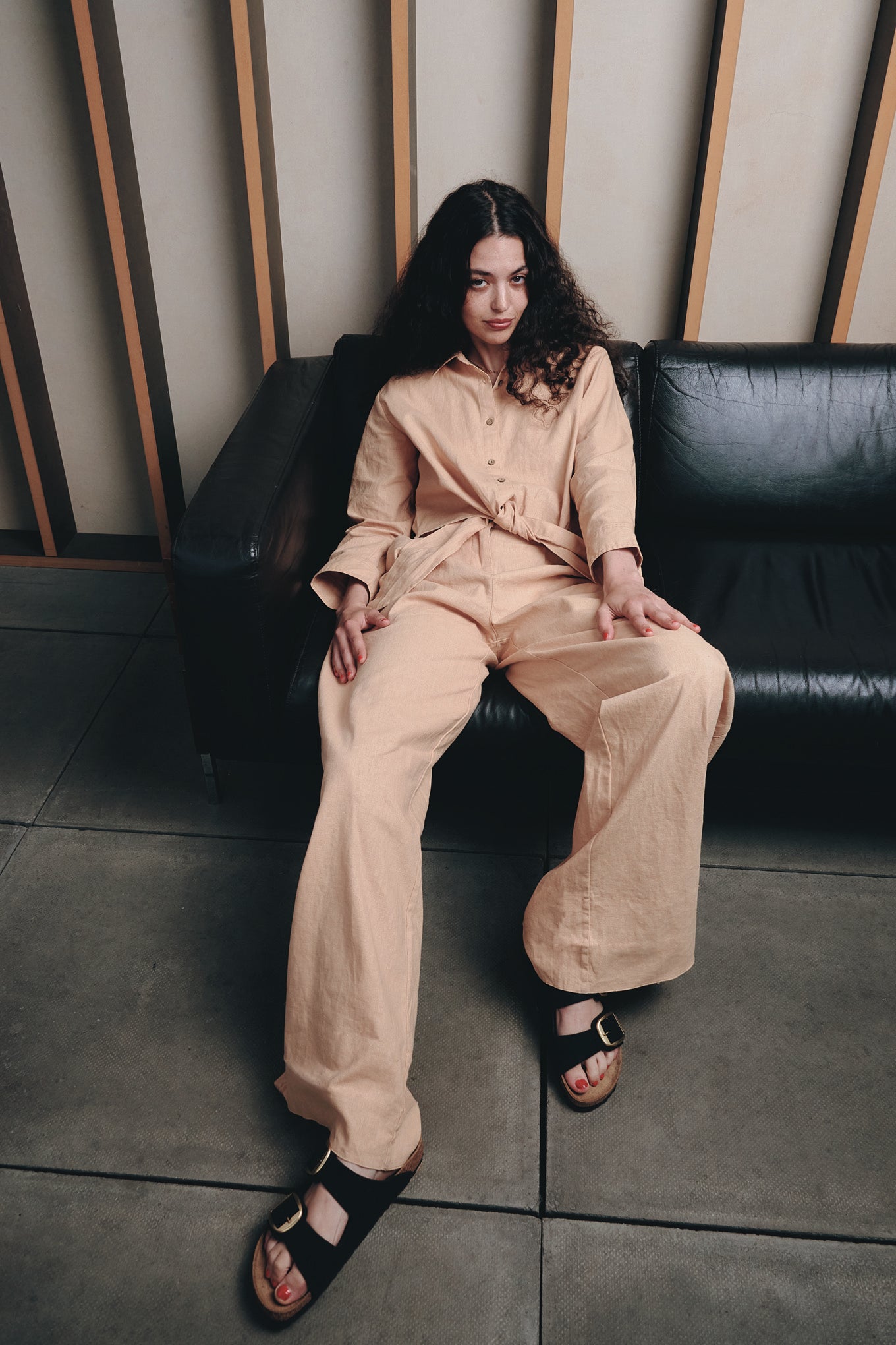 LION - Organic Linen Cotton trouser - Sand - Ecomarket.com
