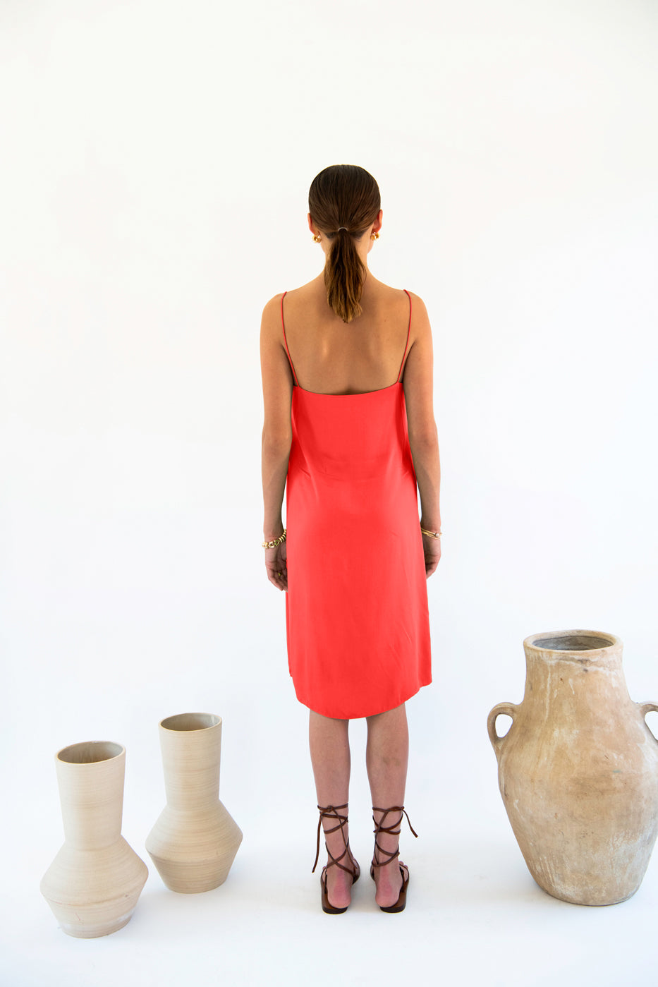 Julianne Boxy Slip Dress - Satin Tencel - Ecomarket.com