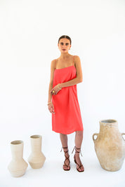 Julianne Boxy Slip Dress - Satin Tencel - Ecomarket.com
