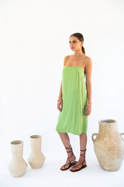 Julianne Boxy Slip Dress - Satin Tencel - Ecomarket.com