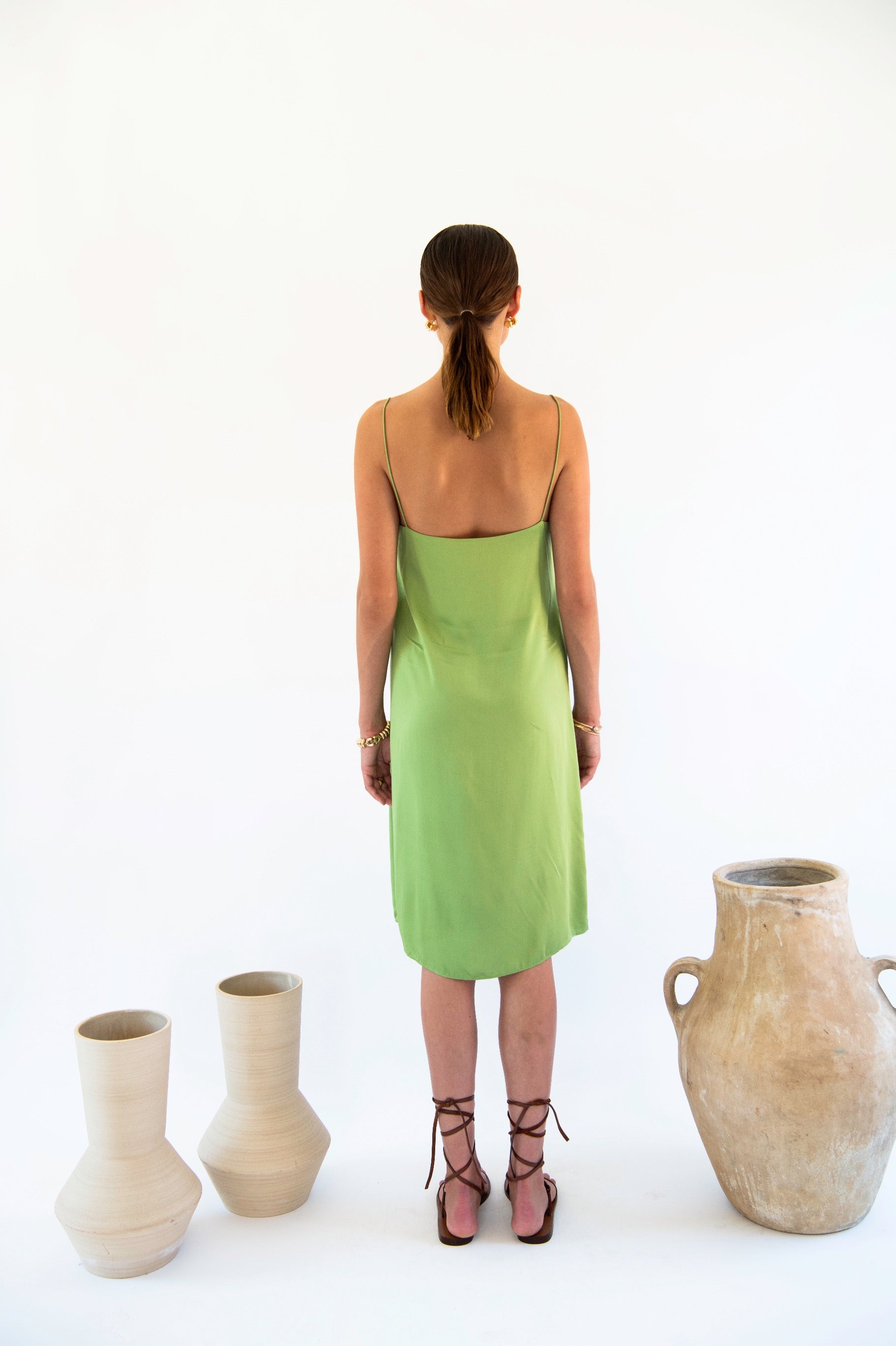 Julianne Boxy Slip Dress - Satin Tencel - Ecomarket.com