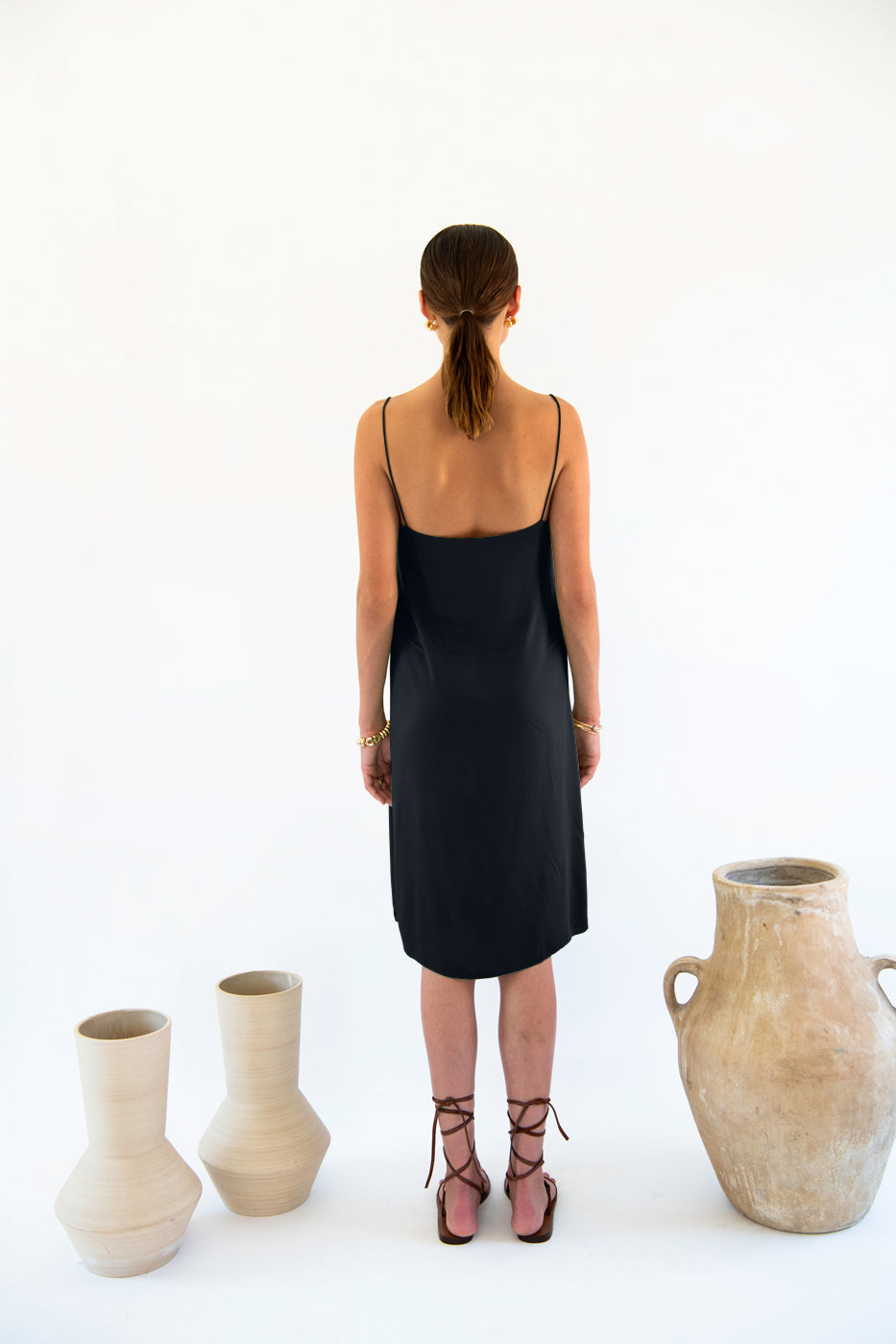 Julianne Boxy Slip Dress - Satin Tencel - Ecomarket.com
