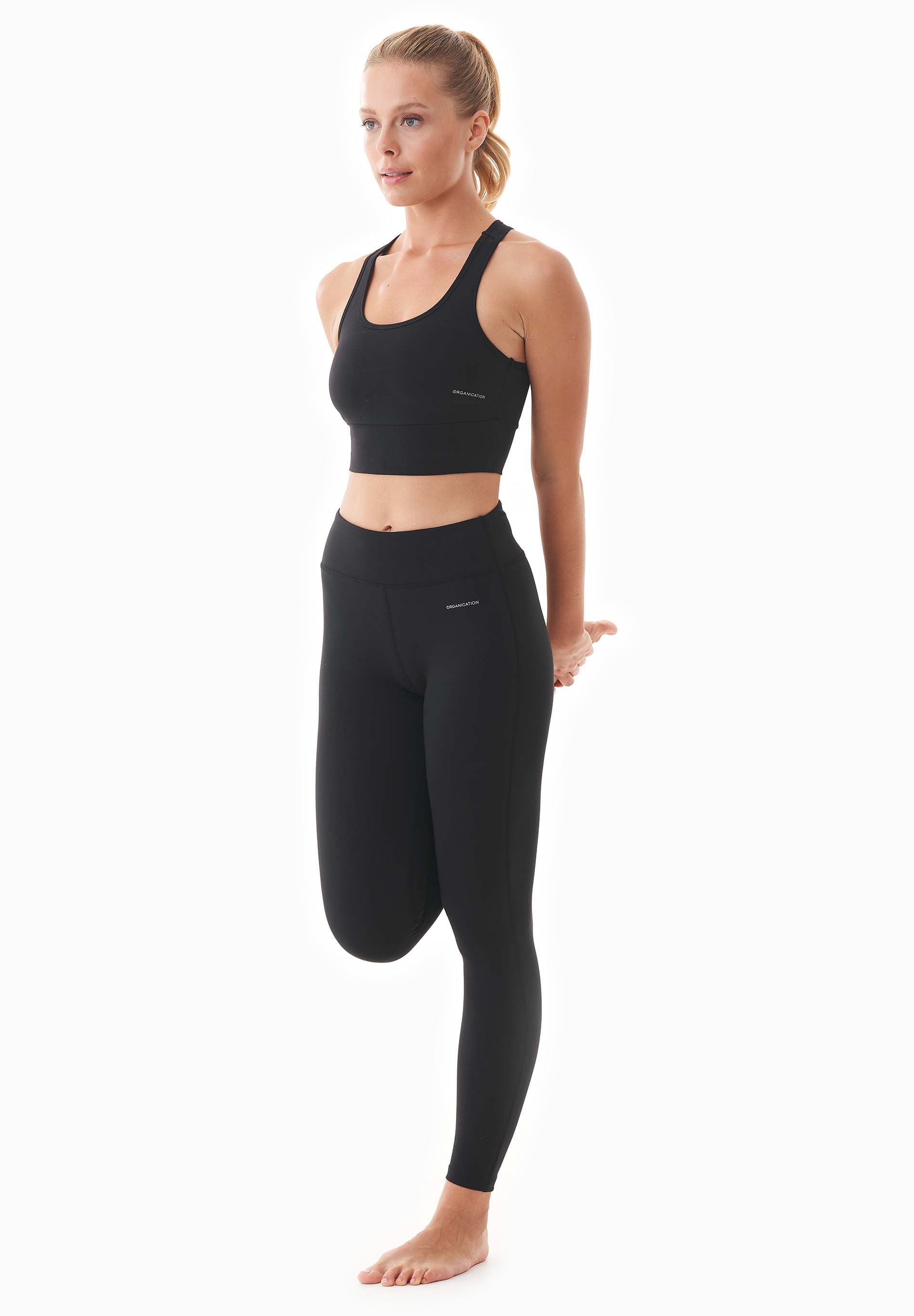 LENNA | High-waisted leggings made from organic cotton in black - Ecomarket.com