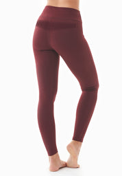 LENNA | High-waisted leggings made from organic cotton in bordeaux - Ecomarket.com