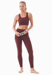 LENNA | High-waisted leggings made from organic cotton in bordeaux - Ecomarket.com
