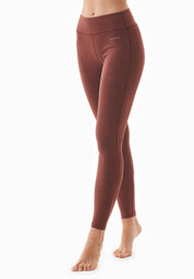 LENNA | High-waisted leggings made from organic cotton in coffe brown - Ecomarket.com