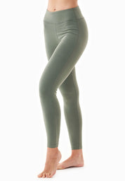 LENNA | High-waisted leggings made from organic cotton in olive - Ecomarket.com